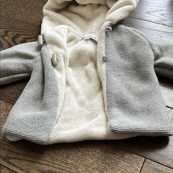 Tartine et Chocolat Plush Baby Jacket sweater knit gray 18 months baby unisex - Picture 6 of 16